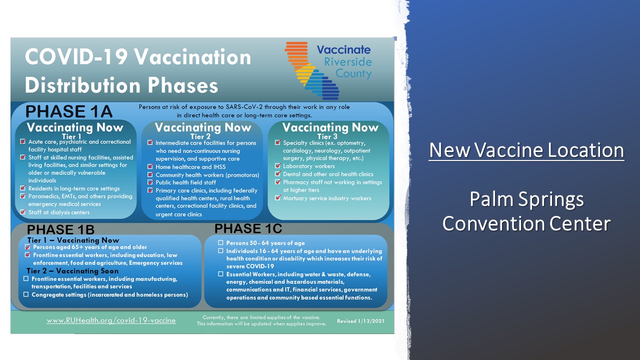 New Vaccine Clinics Palm Springs Convention Center