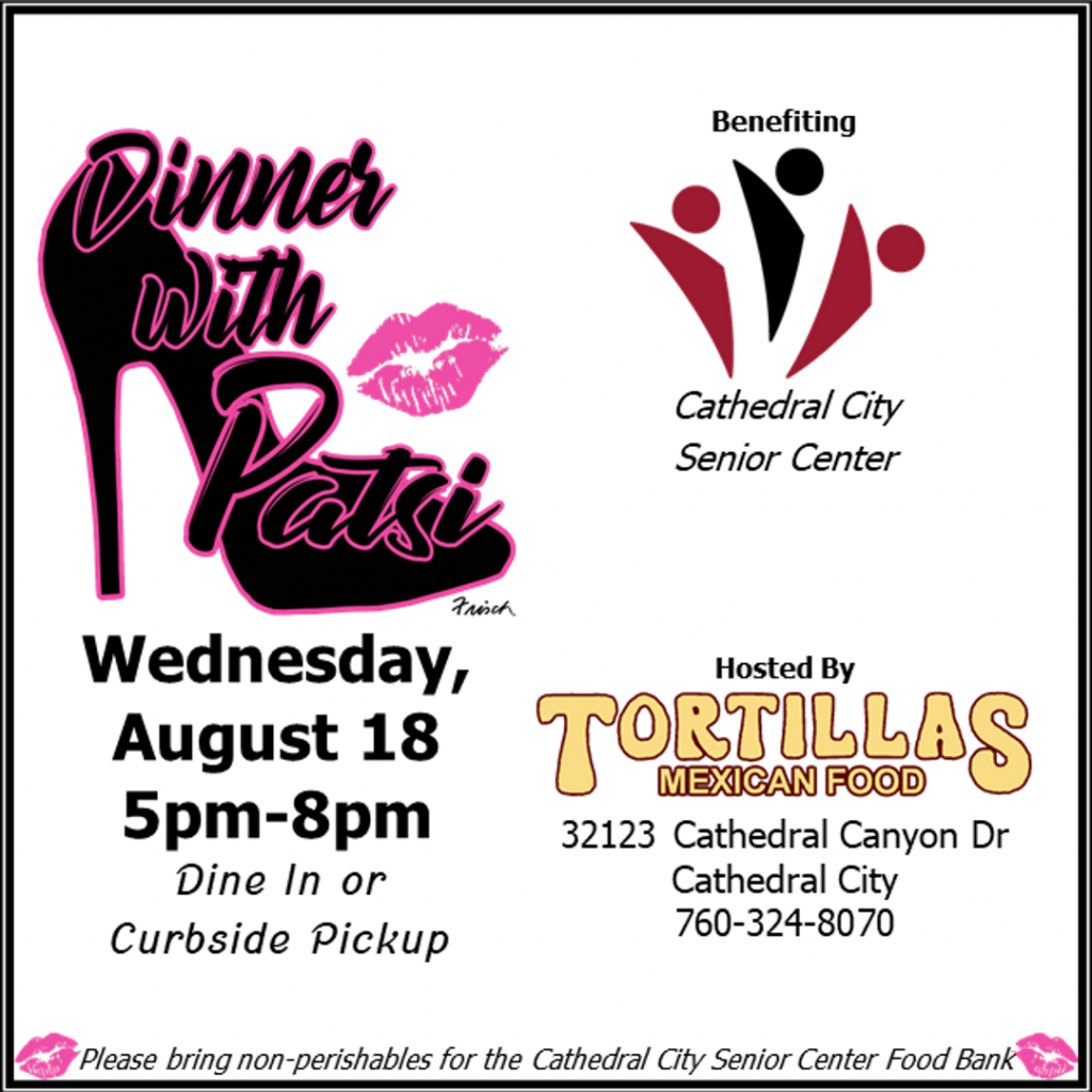 “Dinner with Patsi” Raising Funds for the Cathedral City Senior Center