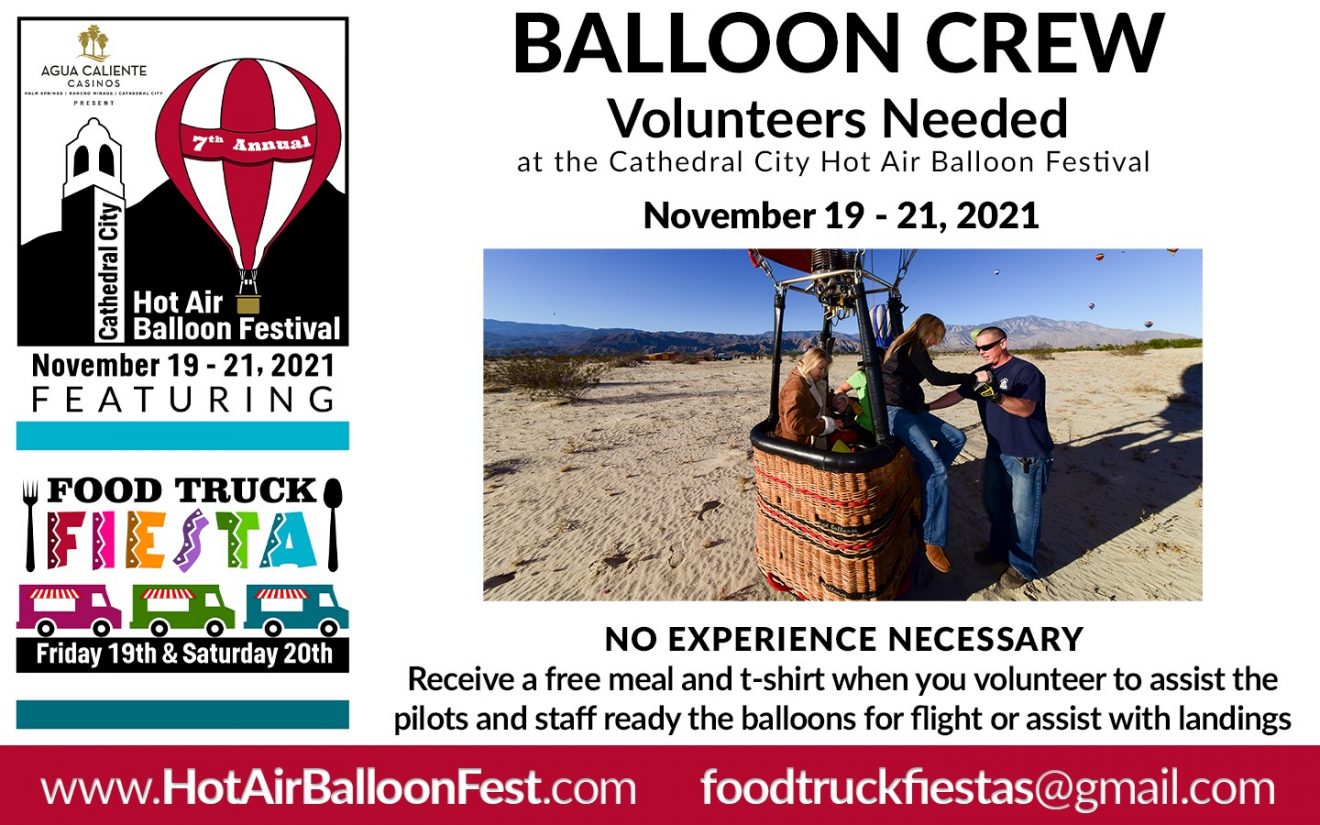 Volunteers Needed for the Cathedral City Hot Air Balloon Festival
