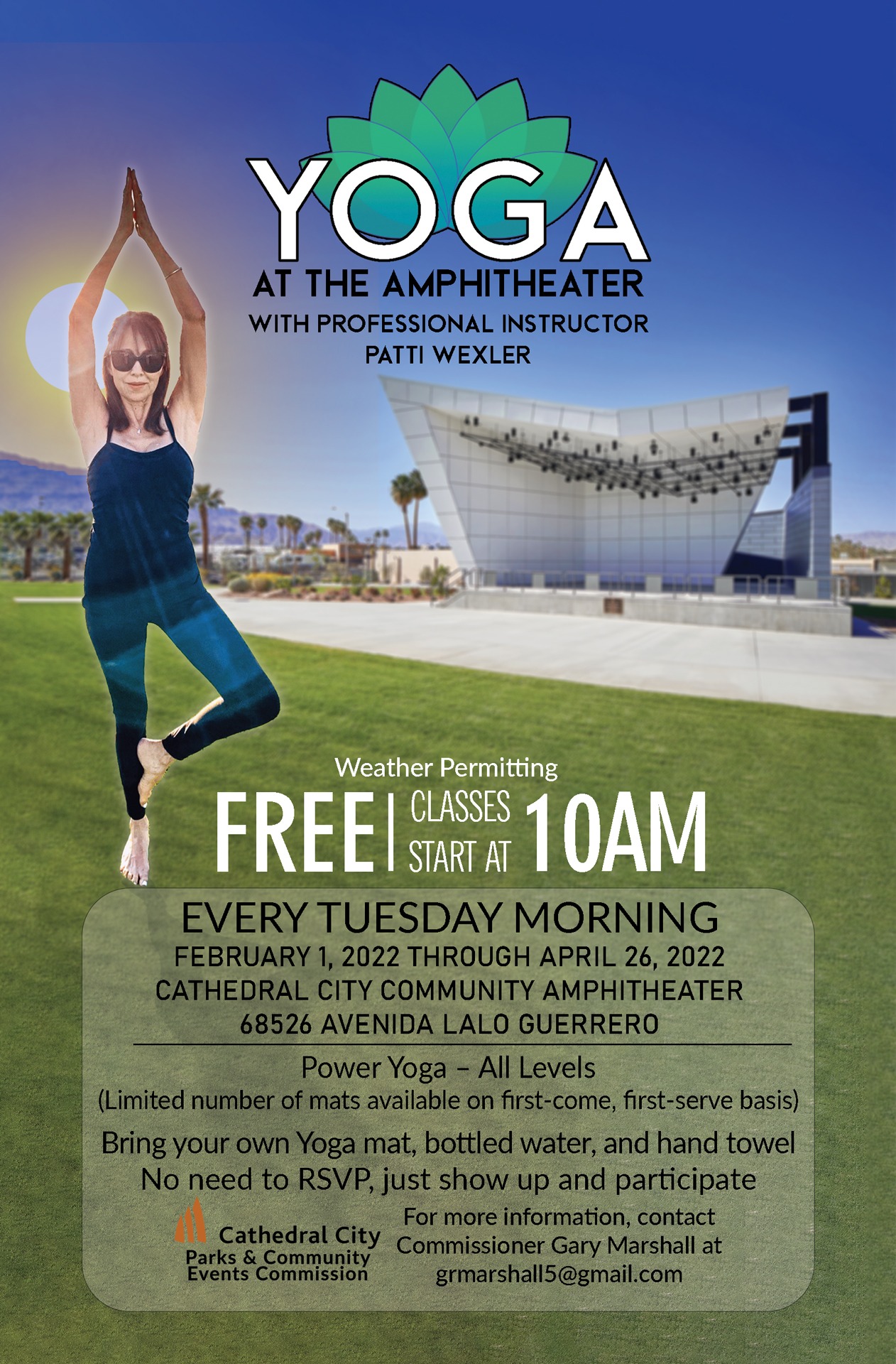 Free Yoga Classes Begin Tuesday at the Cathedral City Community Amphitheater