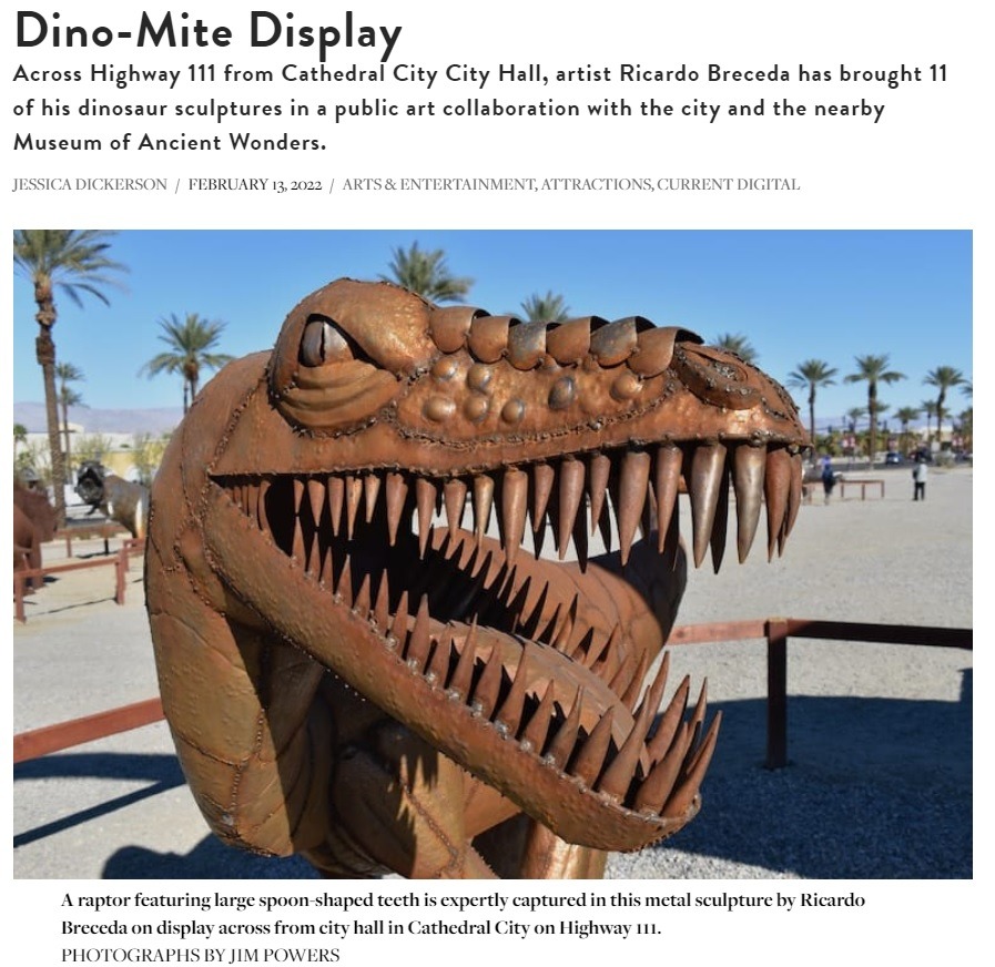 Palm Springs Life Story Highlights the Dinosaur Exhibit in Downtown Cathedral City