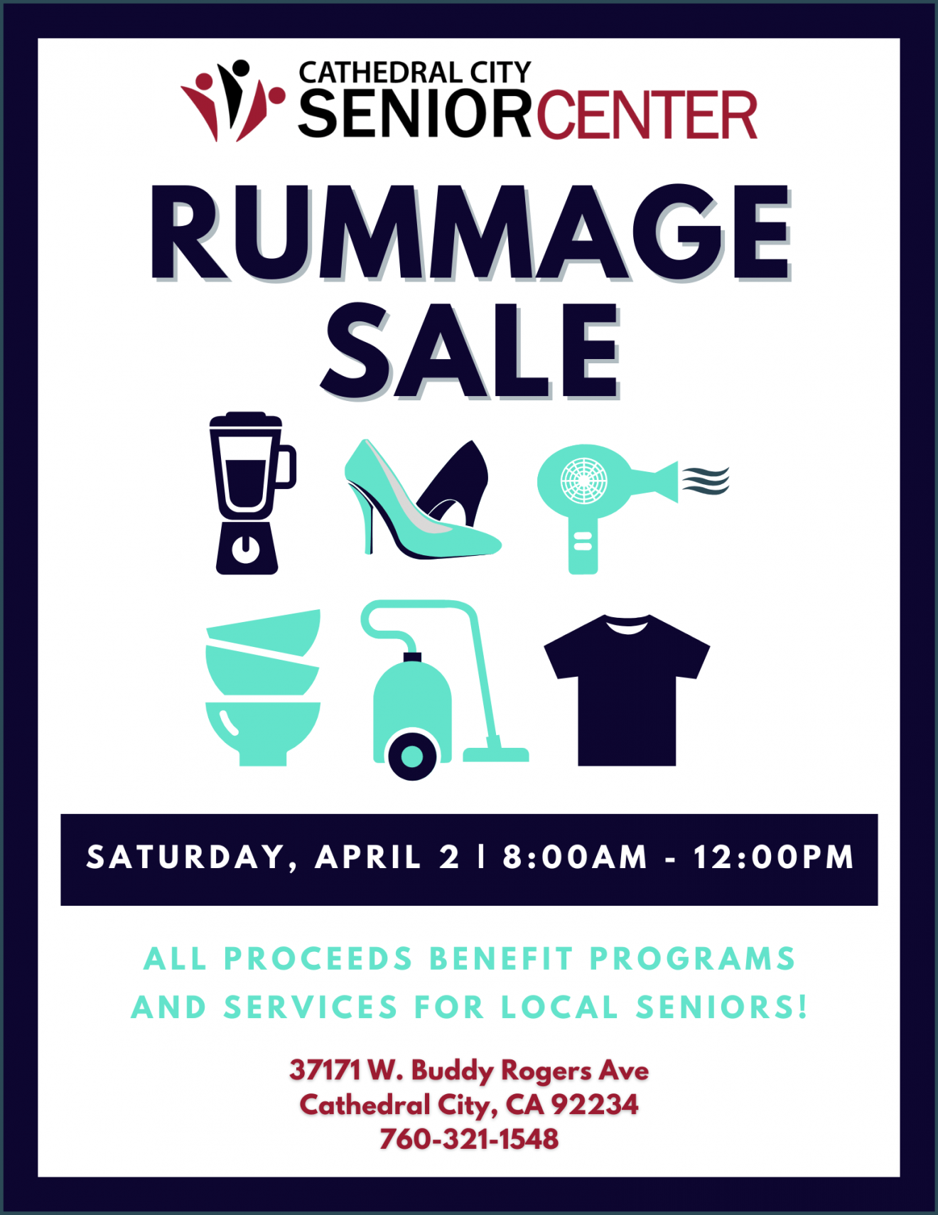 Senior Center Rummage Sale – Saturday April 2nd