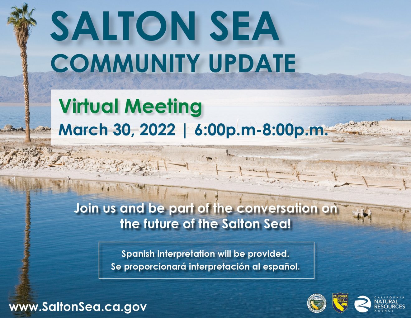 Salton Sea Management Program Holding A Virtual Meeting on Wednesday, March 30th