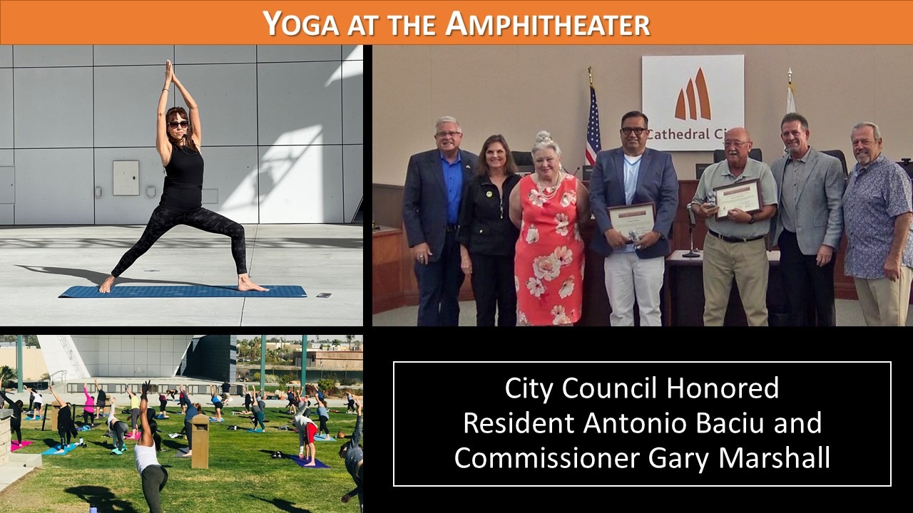 City Council Honors Antonio Baciu and Commissioner Gary Marshall for “Yoga at the Amphitheater”