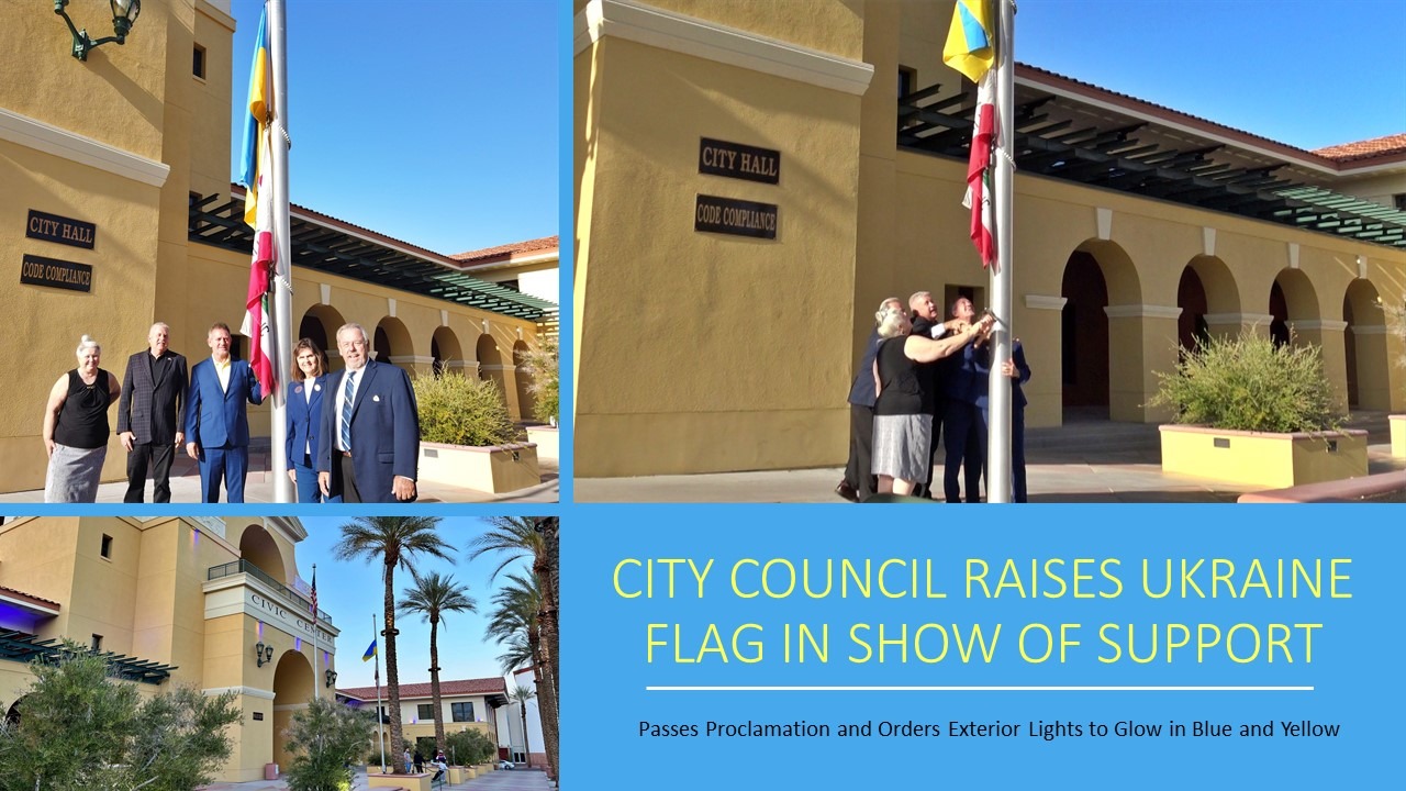 City Council Raises Ukrainian Flag at City Hall