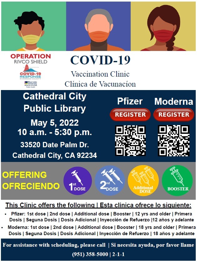 RUHS Offering COVID-19 Vaccination Clinic in Cathedral City on May 5