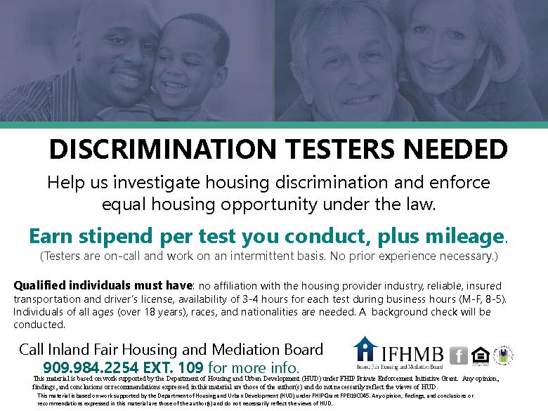 Discrimination Testers Needed