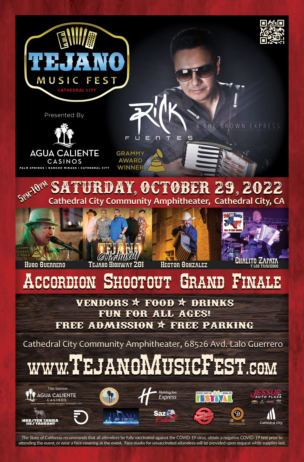 4th Annual Tejano Music Festival Brings Fall Excitement to Cathedral City Amphitheater, Oct. 29, 2022