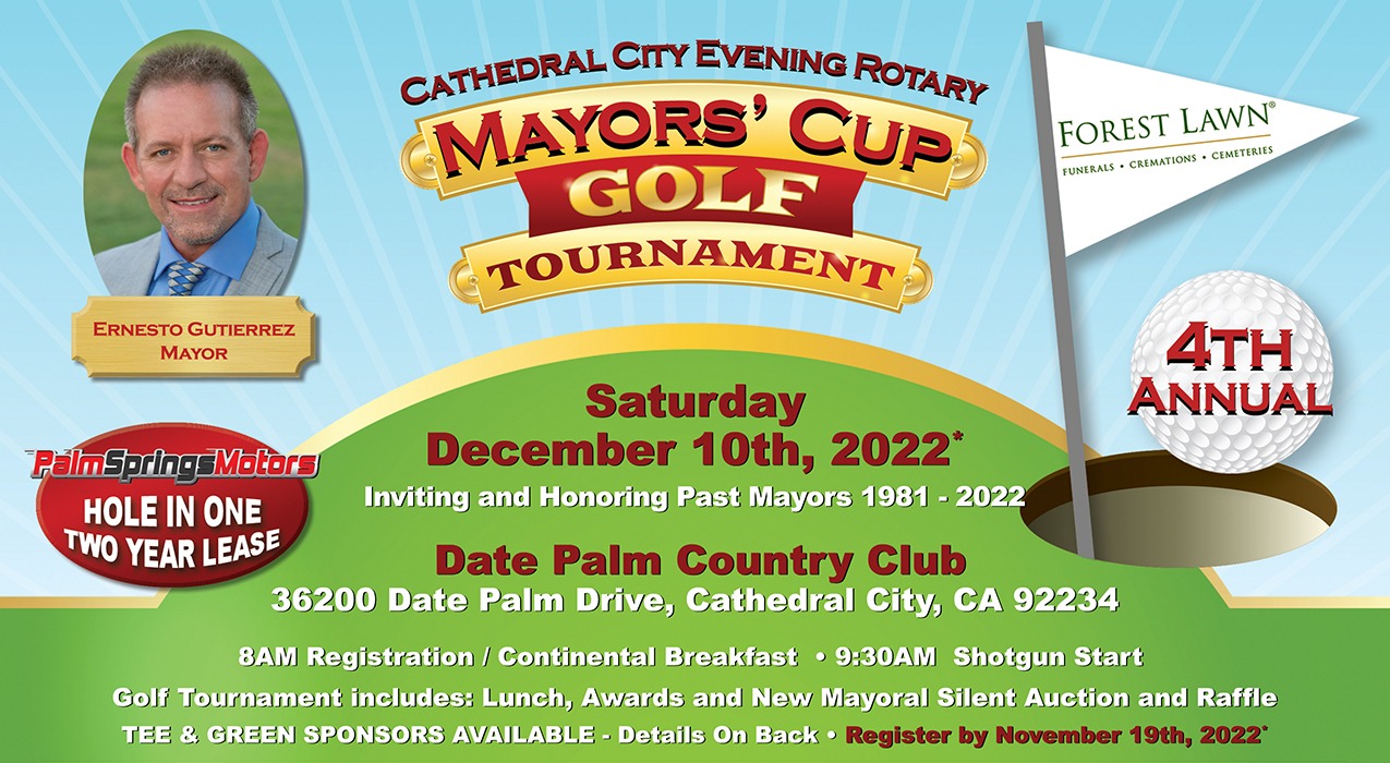 Cathedral City Evening Rotary's 4th Annual Mayors’ Cup Golf Tournament is Dec. 10, 2022