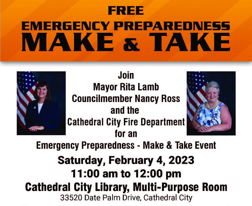 Join Mayor Rita Lamb, Councilmember Nancy Ross & Cathedral City Fire
