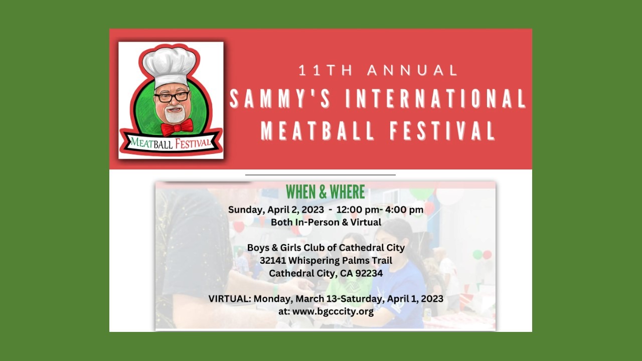 11th Annual Sammy’s International Meatball Festival is Sunday, April 2, 2023