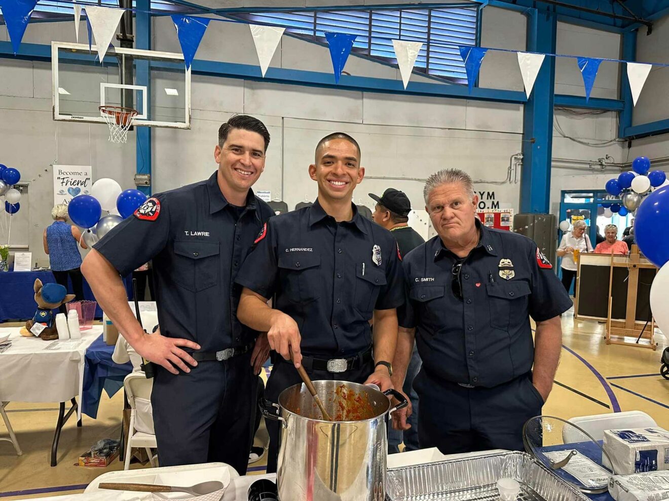 Most of the Fire Department were all smiles