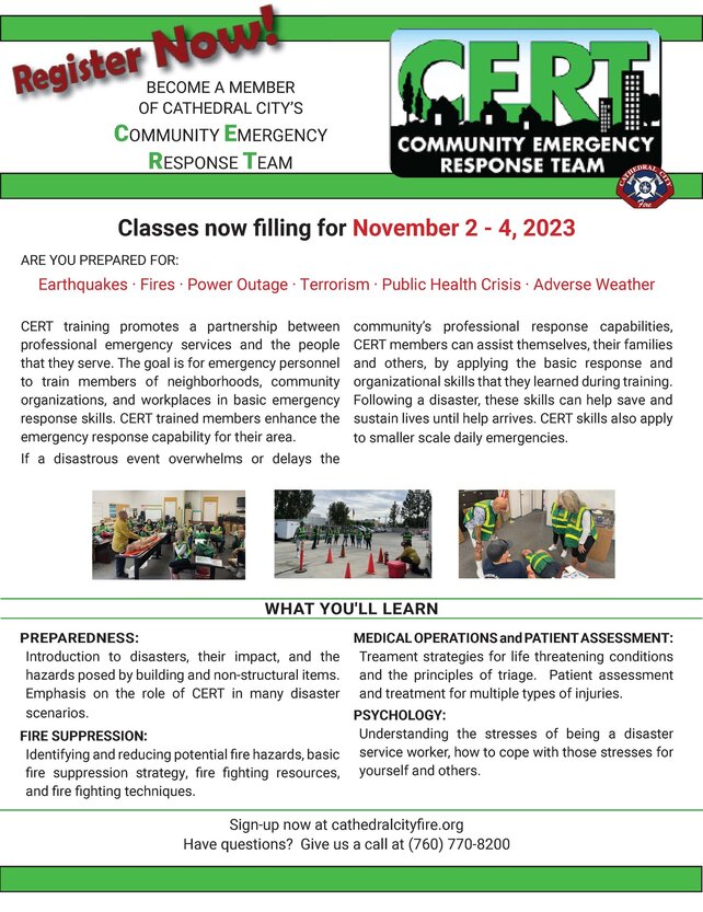 C.E.R.T. (Community Emergency Response Team) Training