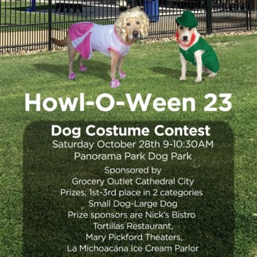 Inaugural Howl-O-Ween Dog Costume Contest by Parks & Community Events Commission Arrives at Panorama Dog Park on Sat. Oct. 28, 2023
