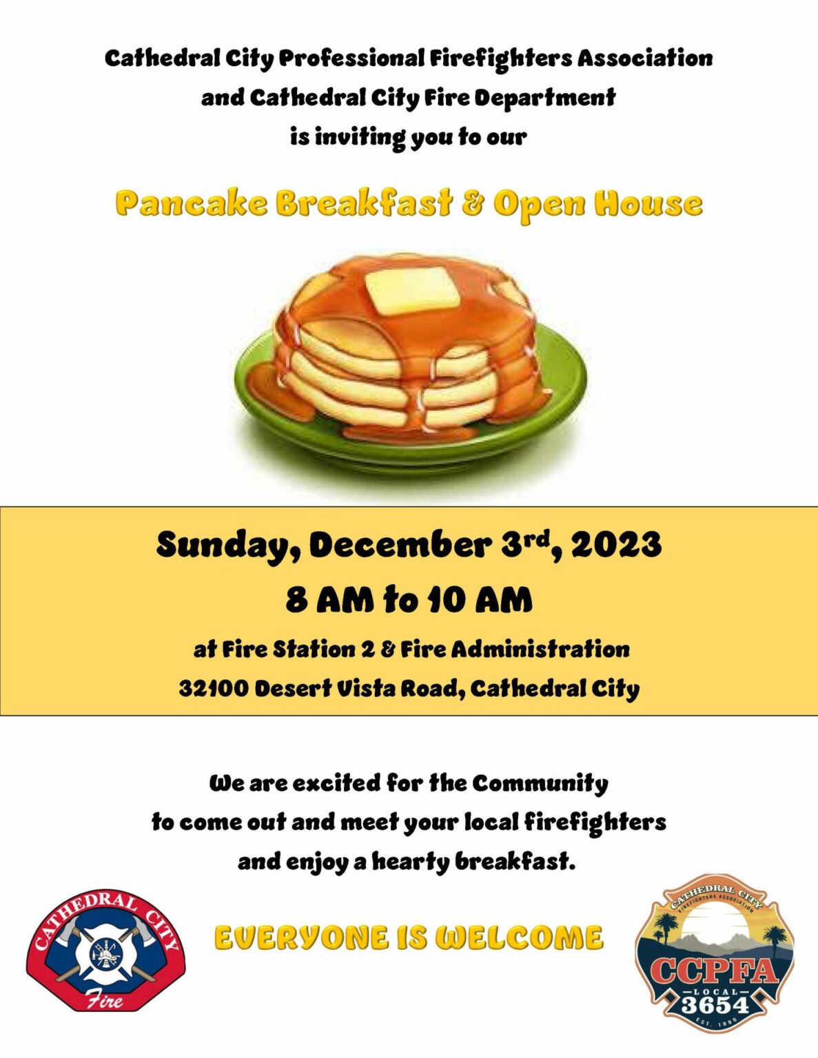 Pancake Breakfast and Open House Discover Cathedral City